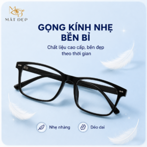 Alternative view of Gọng Kính Chữ Nhật Nửa Viền Mắt Đẹp TR90 Cao Cấp Chống UV400 Nhẹ Bền Phong Cách Hàn Quốc Unisex