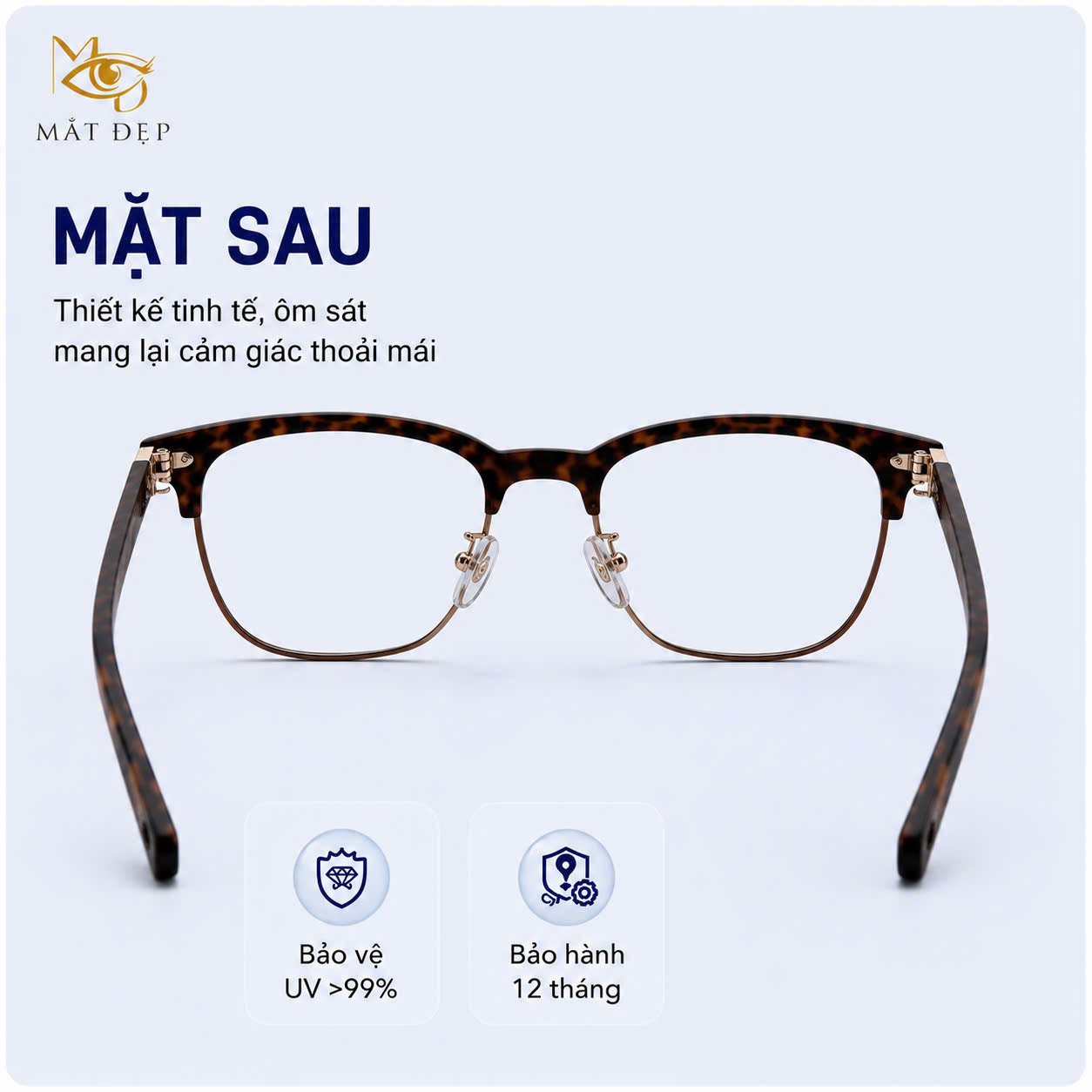 Gọng Kính Chữ Nhật Nửa Viền Mắt Đẹp TR90 Cao Cấp Chống UV400 Nhẹ Bền Phong Cách Hàn Quốc Unisex - Ảnh 4