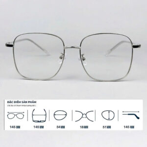 Alternative view of Gọng Kính Cận Vuông Kim Loại Unisex Siêu Nhẹ Phong Cách Hàn Quốc Nam Nữ